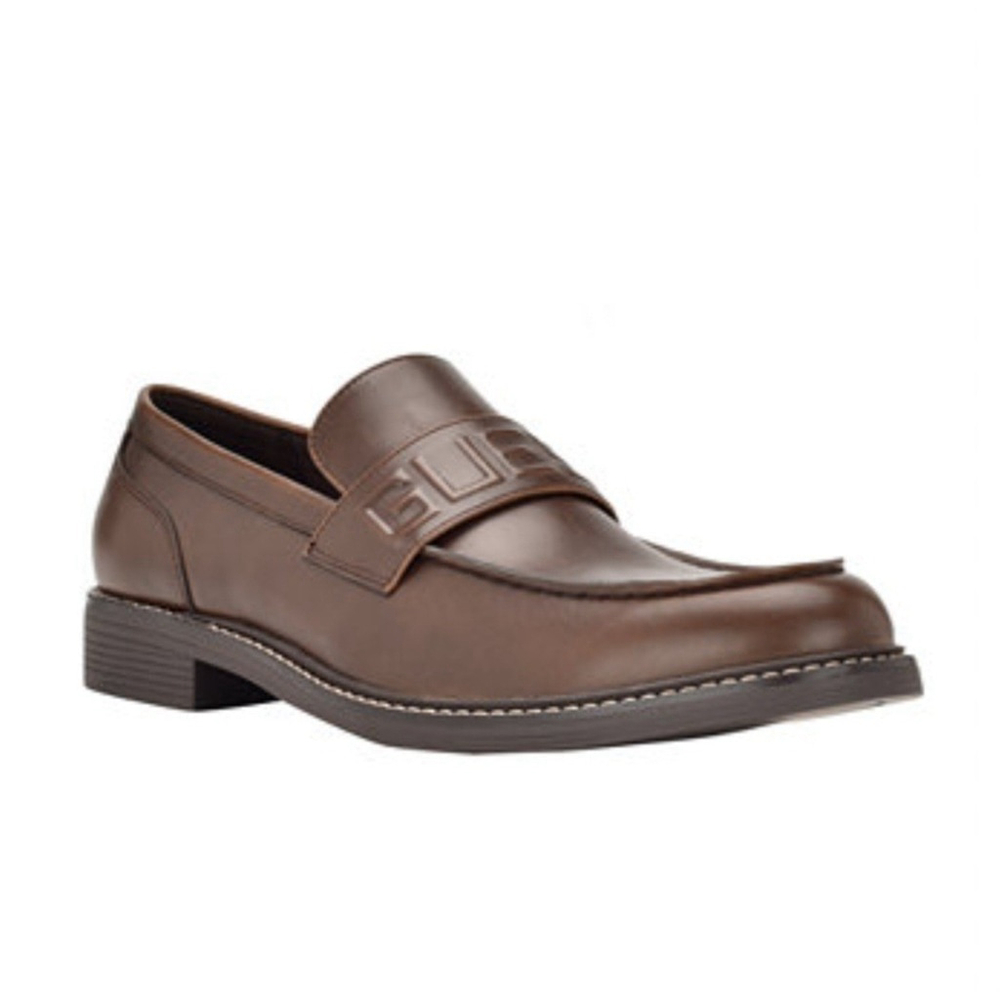 Guess MEN Tranton Moc Toe Slip On Penny Loafers Moccasins Shoes 8 M Brown - Picture 2 of 11